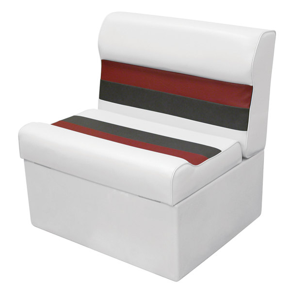 Wise Wise 8WD95-1009 Deluxe 27" Pontoon Bench and Base - White/Charcoal/Red 8WD95-1009